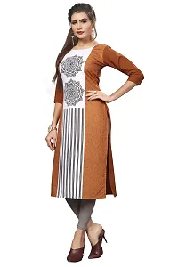 New Ethnic 4 You Women's Crepe Straight Kurta (etc173_XL_Brown_40)-thumb1