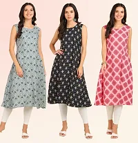 Fancy American Crepe Kurtis for Women Pack Of 3-thumb3