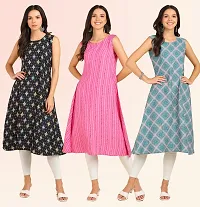 Fancy American Crepe Kurtis for Women Pack Of 3-thumb3