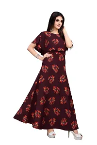 New Ethnic 4 you Women's Crepe Anarkali Gown_184 Maroon Color-thumb2