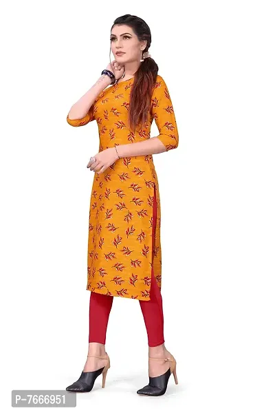 New Ethnic 4 You Women's Crepe Straight Cut Kurta_(Kurti-191_Orange Color)-thumb4