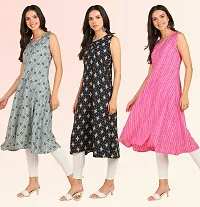 Fancy American Crepe Kurtis for Women Pack Of 3-thumb2