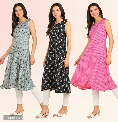 Fancy American Crepe Kurtis for Women Pack Of 3-thumb3