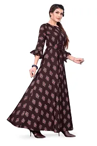 Stylish Red Crepe Ethnic Gowns For Women-thumb2