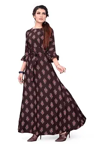 Stylish Red Crepe Ethnic Gowns For Women-thumb3