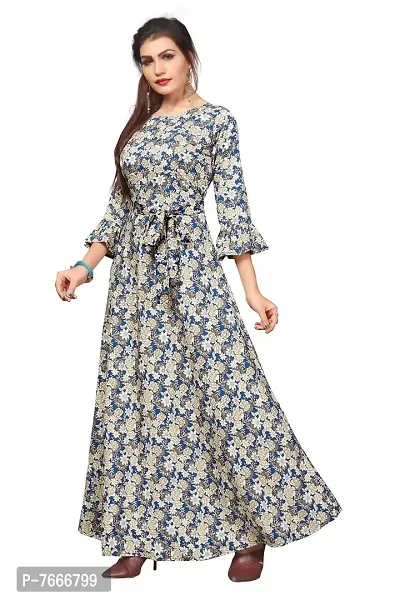 New Ethnic 4 You Women Long Fit  Flare Sttiched Gown(Multi-color)_GW157-thumb5