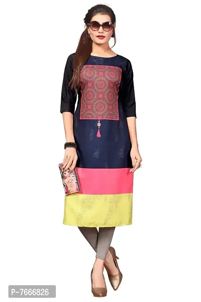 New Ethnic 4 You Women's Crepe Straight Kurta