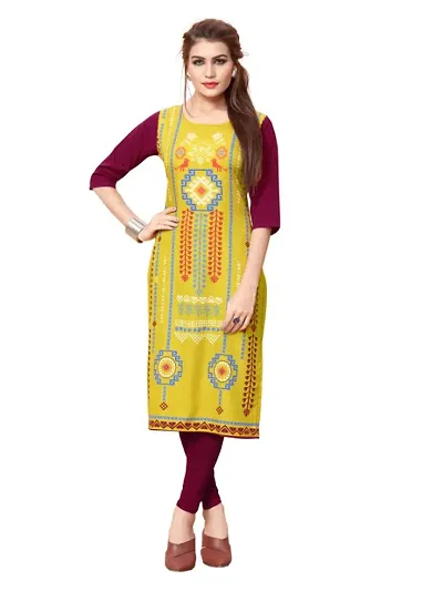 New Ethnic 4 You Women's Crepe Straight Kurta