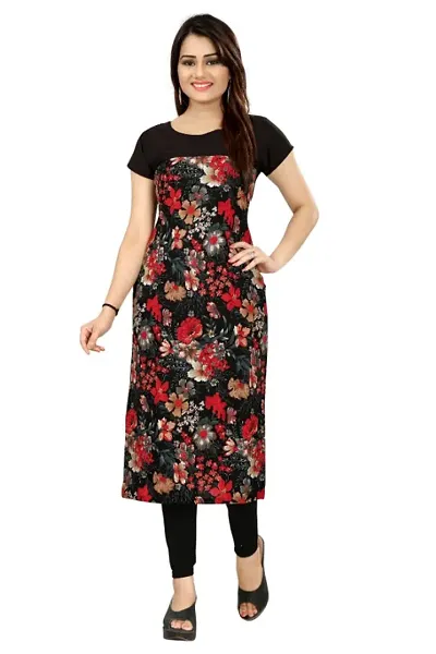 Crepe Floral Print Kurtas For Women