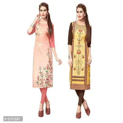 Multicoloured Crepe Printed Kurtas For Women