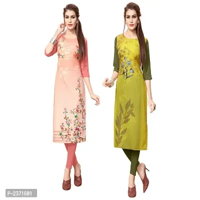 Multicoloured Crepe Printed Kurtas For Women