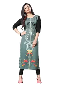 Multicoloured Crepe Printed Kurtas For Women-thumb1