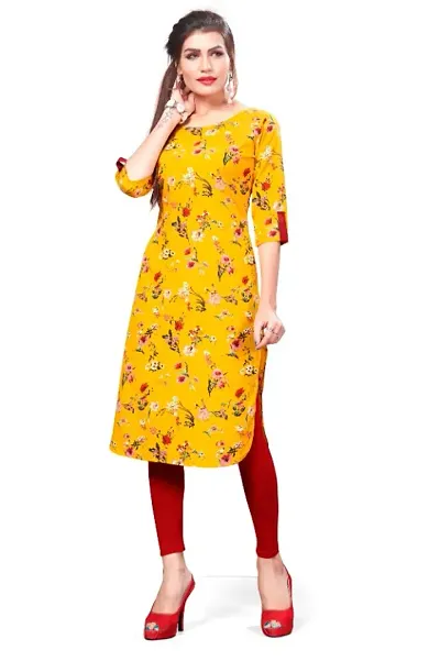 Floral Printed Crepe A-Line Women's Kurtas