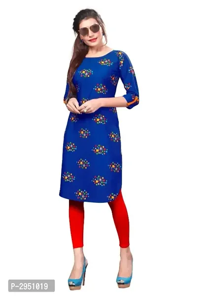 Multicoloured Crepe Printed Kurtas For Women-thumb4