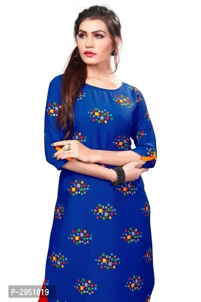 Multicoloured Crepe Printed Kurtas For Women-thumb5