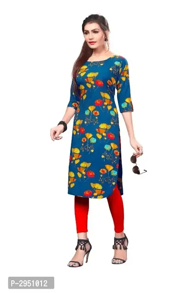 Multicoloured Crepe Printed Kurtas For Women-thumb4