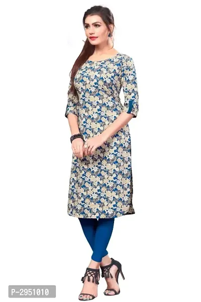 Multicoloured Crepe Printed Kurtas For Women-thumb4