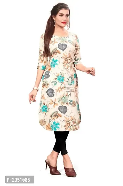 Multicoloured Crepe Printed Kurtas For Women-thumb3