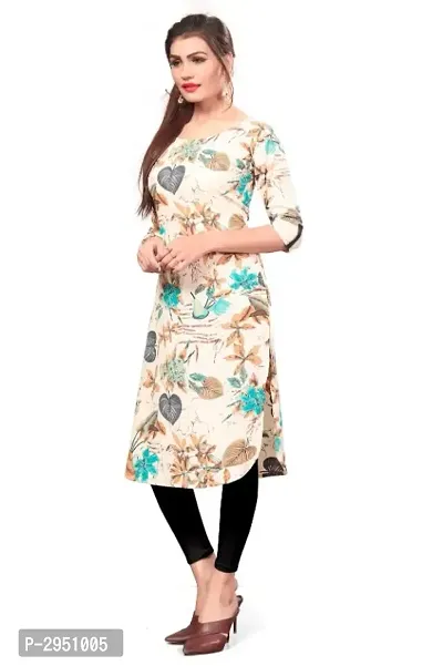 Multicoloured Crepe Printed Kurtas For Women-thumb4