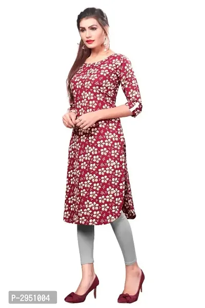 Multicoloured Crepe Printed Kurtas For Women-thumb4