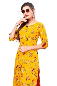 Multicolored Printed Straight  Crepe Kurta-thumb4