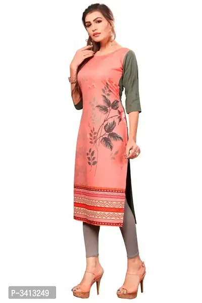 Multicoloured Crepe Printed Kurtas For Women-thumb4