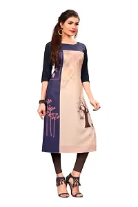 New Ethnic 4 You Women's Multicolor Printed Full-Stitched Crepe Straight Kurta-thumb2