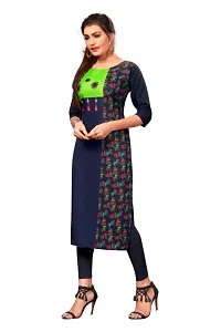 New Ethnic 4 You Women's Multicolor Printed Full-Stitched Crepe Straight Kurta-thumb3