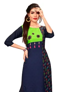 New Ethnic 4 You Women's Multicolor Printed Full-Stitched Crepe Straight Kurta-thumb4