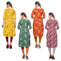 Attractive Printed Full-Stitched Crepe Straight Kurta (Combo Pack Of 4)-thumb1