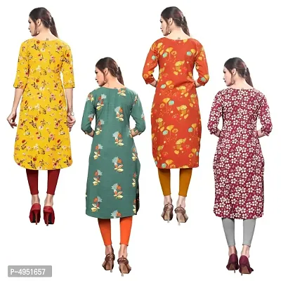 Attractive Printed Full-Stitched Crepe Straight Kurta (Combo Pack Of 4)-thumb2