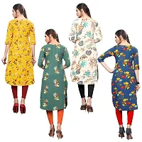 Attractive Printed Full-Stitched Crepe Straight Kurta (Combo Pack Of 4)-thumb2