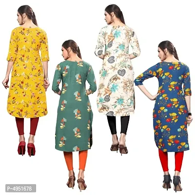 Attractive Printed Full-Stitched Crepe Straight Kurta (Combo Pack Of 4)-thumb3