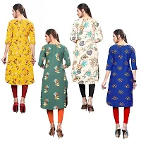 Attractive Printed Full-Stitched Crepe Straight Kurta (Combo Pack Of 4)-thumb1