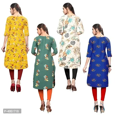 Attractive Printed Full-Stitched Crepe Straight Kurta (Combo Pack Of 4)-thumb2