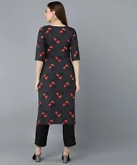 Kurti Pant Set for Women - Crepe Long Straight Printed Kurta with Pant-thumb1