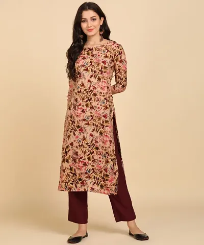 Trendy Crepe Straight Digital Printed Kurta Set