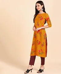 Kurti Pant Set for Women - Crepe Long Straight Printed Kurta with Pant-thumb2