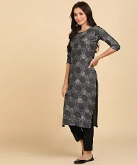 Kurti Pant Set for Women - Crepe Long Straight Printed Kurta with Pant-thumb2