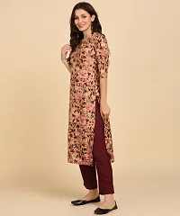 Kurti Pant Set for Women - Crepe Long Straight Printed Kurta with Pant-thumb2