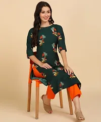 Kurti Pant Set for Women - Crepe Long Straight Printed Kurta with Pant-thumb2