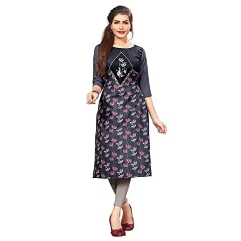 Stylish Crepe Printed A-Line Kurti