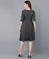 New Ethnic 4 You Women Fit and Flare Grey Western Dress-thumb1