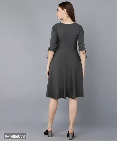New Ethnic 4 You Women Fit and Flare Grey Western Dress-thumb2