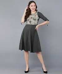 New Ethnic 4 You Women Fit and Flare Grey Western Dress-thumb3