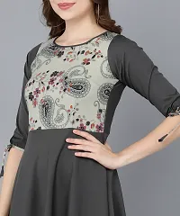 New Ethnic 4 You Women Fit and Flare Grey Western Dress-thumb4