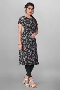 Womens Printed Crepe Straight Cut Kurti-thumb1