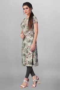 Womens Printed Crepe Straight Cut Kurti-thumb2