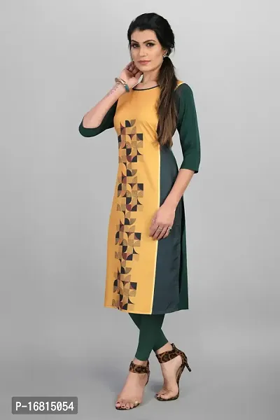 Beautiful Printed Full-Stitched Crepe Straight Kurta for Women-thumb3