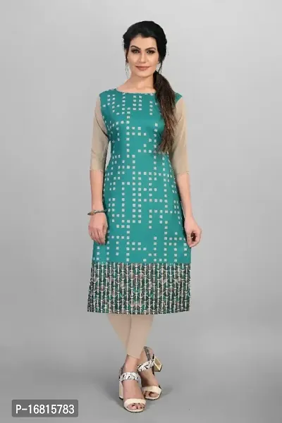 New Ethnic 4 You Women Crepe Straight Cut Kurti-thumb0